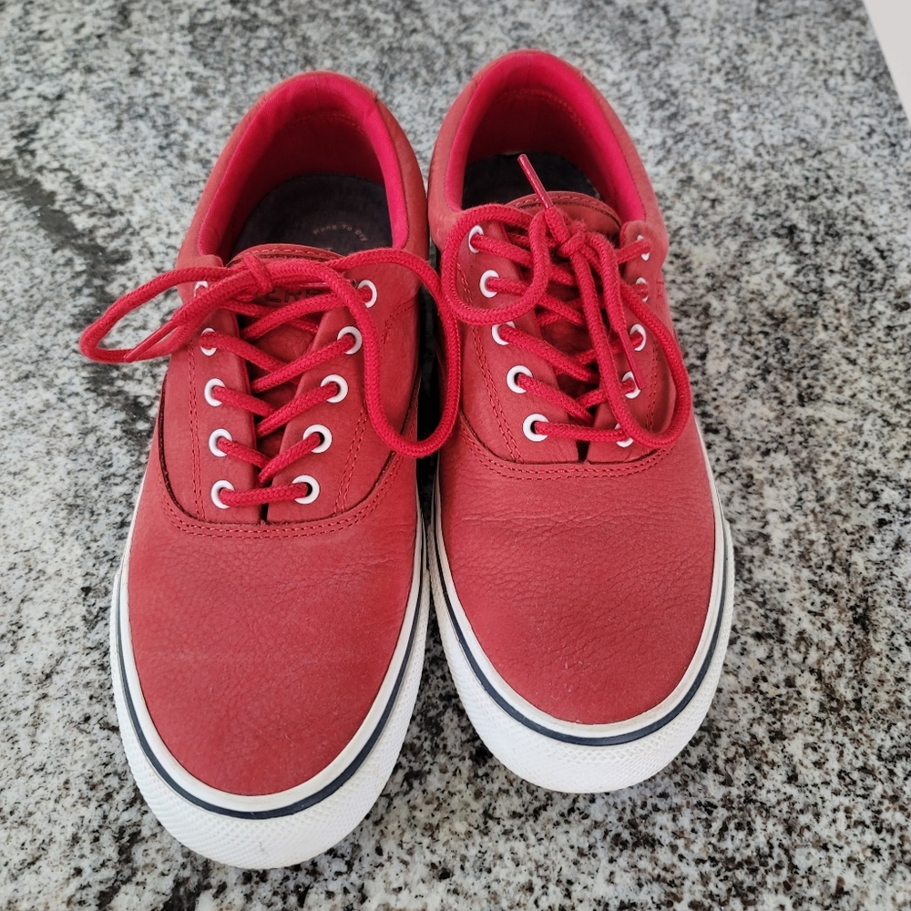Sperry Top Sider red and white size 9.5